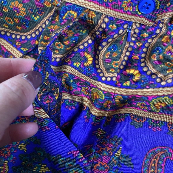 Carlisle Paisley Faux Wrap Skirt Silk wool blend - Picture 7 of 8